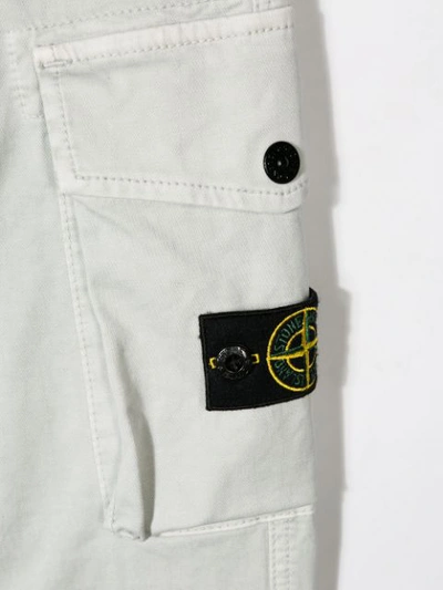 Shop Stone Island Junior Straight Fit Cargo Pants In Green