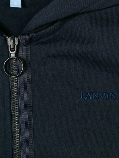 Shop Lanvin Enfant Zip-up Hoodie In Blue