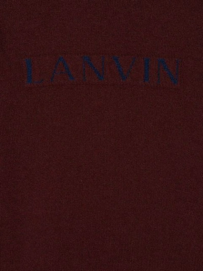 Shop Lanvin Enfant Logo Intarsia Jumper In Red