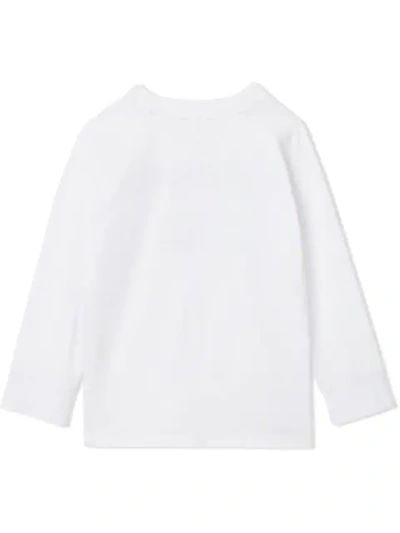 Shop Burberry Long-sleeved Horseferry Print Top In White