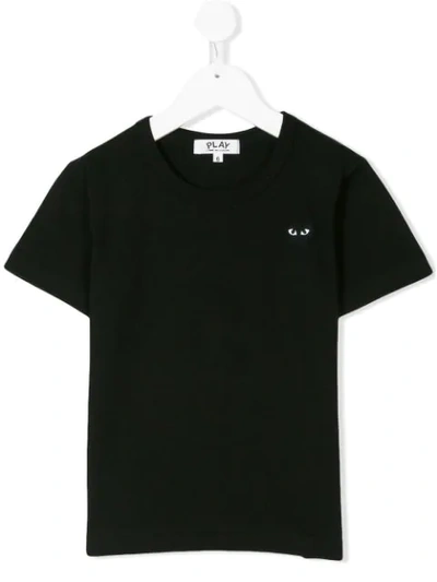 Shop Comme Des Garçons Embroidered Logo Plaque T-shirt In Black