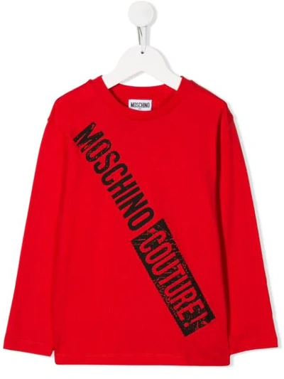 Shop Moschino Logo Print T-shirt In Red