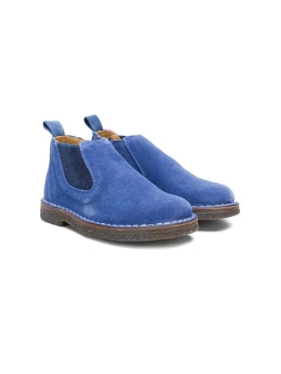 Shop Pèpè Round Toe Ankle Boots In Blue