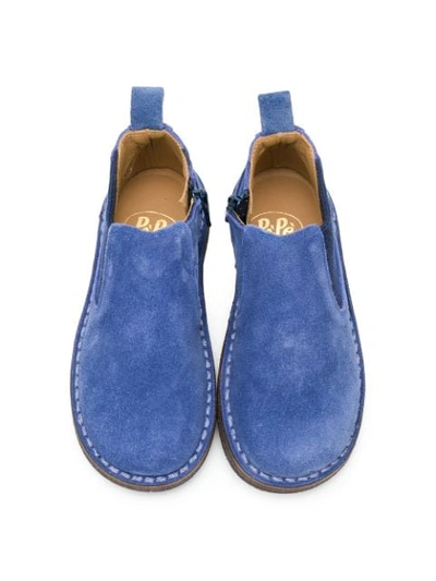 Shop Pèpè Round Toe Ankle Boots In Blue
