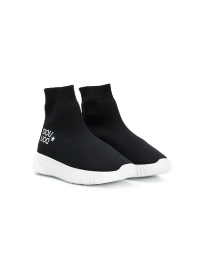 Shop Douuod Sock Hi-top Sneakers In Black