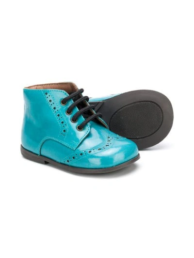 Shop Pèpè Brogue Detailing Boots In Blue