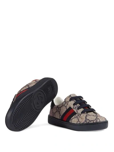 Shop Gucci Gg Supreme Low-top With Web In Neutrals