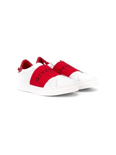 Shop Givenchy Logo Strap Sneakers In White