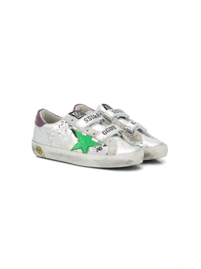 Shop Golden Goose Distressed Superstar Sneakers In Silver