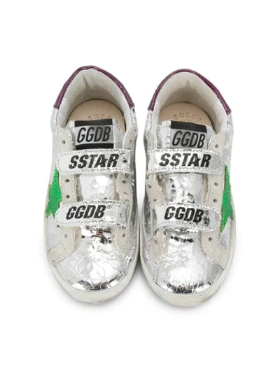 Shop Golden Goose Distressed Superstar Sneakers In Silver