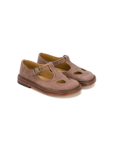 Shop Pèpè Cut-out Sandals In Brown