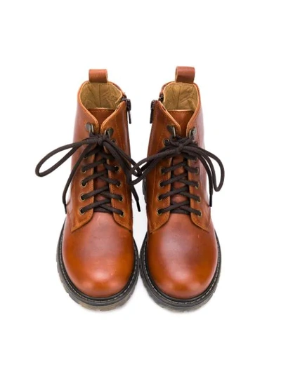 Shop Pèpè Lace-up Combat Boots In Brown