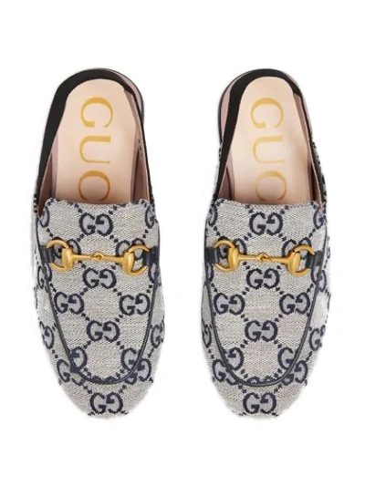 Shop Gucci Princetown Gg Slingback Slippers In Neutrals