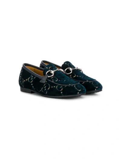 Shop Gucci Jordaan Gg Loafers In Blue