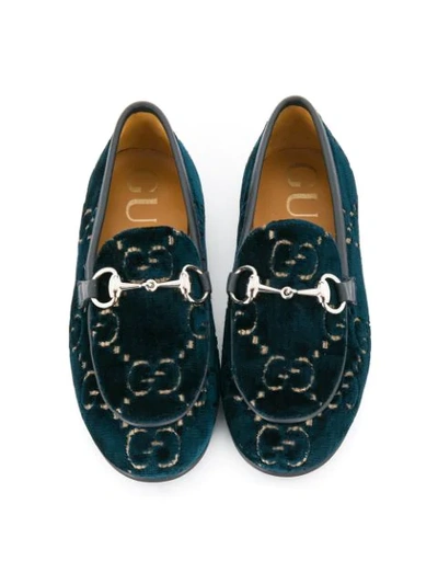 Shop Gucci Jordaan Gg Loafers In Blue