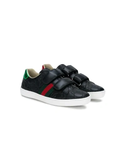 Shop Gucci Ssima Strap Sneakers In Black