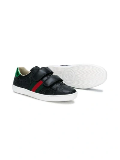 Shop Gucci Ssima Strap Sneakers In Black
