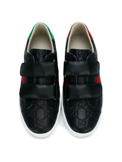 Shop Gucci Ssima Strap Sneakers In Black