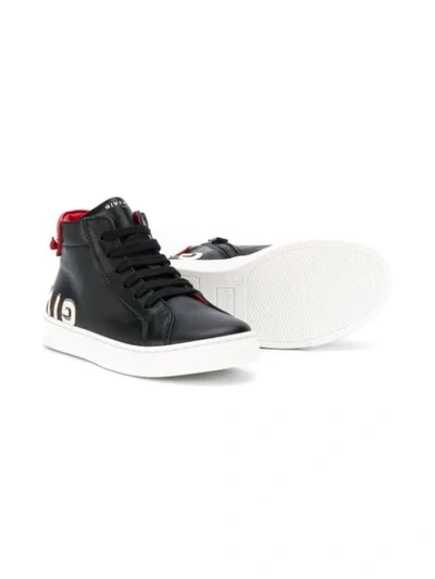 Shop Givenchy High-top Logo Print Sneakers In Black