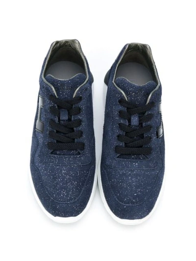 Shop Hogan Glitter Detail Chunky Heel Sneakers In Blue