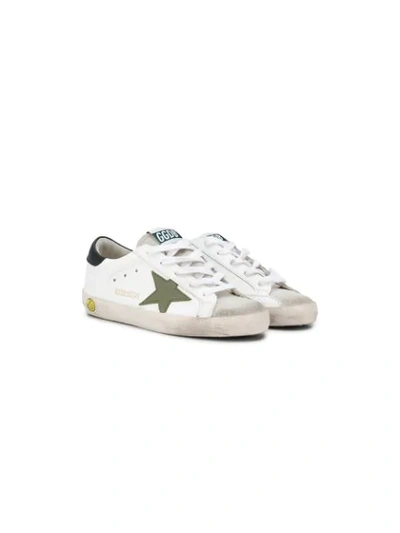 Shop Golden Goose Distressed Low Top Sneakers In White