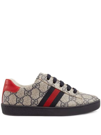 Shop Gucci Children's Gg Supreme Low-top In Neutrals