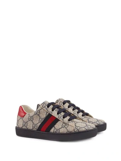 Shop Gucci Children's Gg Supreme Low-top In Neutrals