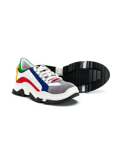 Shop Dsquared2 Teen Kaleido Sneakers In White