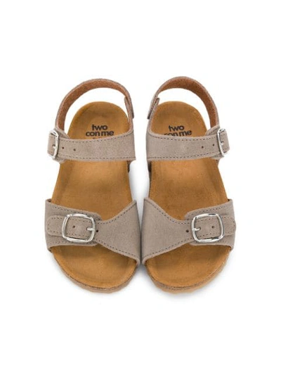 Shop Pèpè Buckled Sandals In Grey