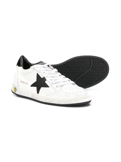 Shop Golden Goose Teen Ballstar Low-top Sneakers In White