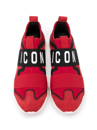 Shop Dsquared2 Teen Icon Slip-on Sneakers In Red