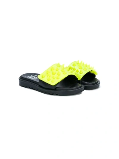 Shop Am66 Studded Strap Sandals In Yellow
