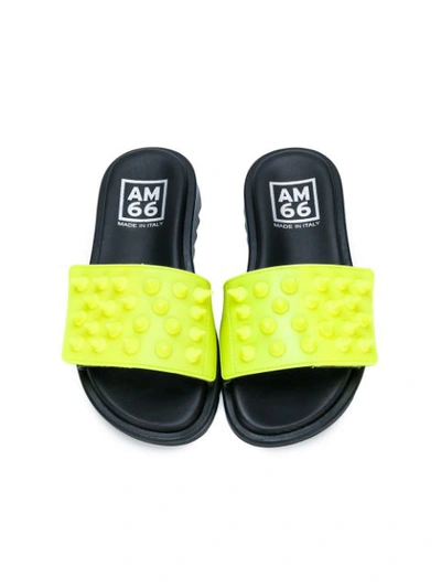 Shop Am66 Studded Strap Sandals In Yellow