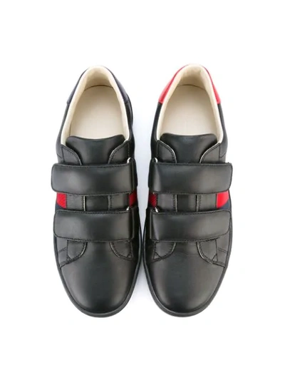 Shop Gucci Web Detail Sneakers In Black
