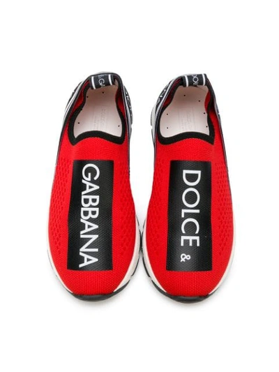 Shop Dolce & Gabbana Slip On Sneakers In Red