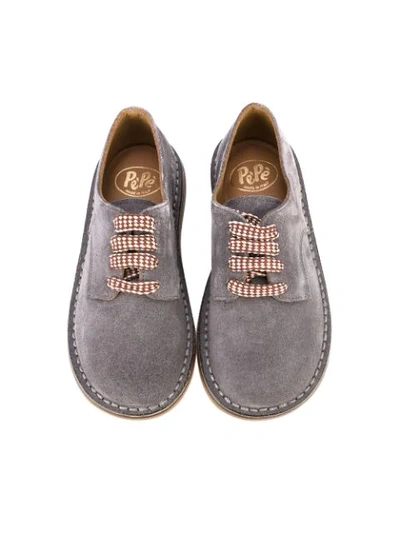 Pèpè Textured Stitch Detail Brogues In Grey