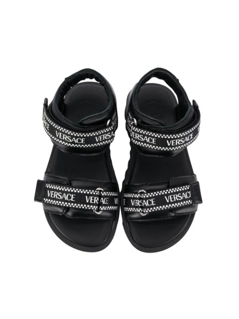 versace logo strap sandals