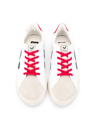 Shop Veja Teen Esplar Logo Patch Sneakers In White