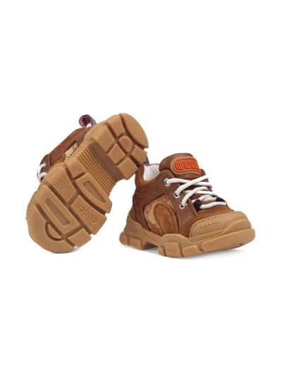 Shop Gucci Toddler Flashtrek Sneakers In Brown