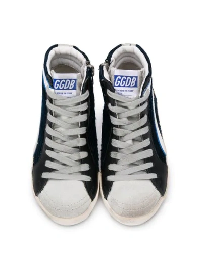 Shop Golden Goose Slide Corduroy High-top Sneakers In Blue
