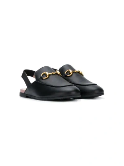 Shop Gucci Sling Back Loafers In Black