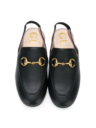 Shop Gucci Sling Back Loafers In Black