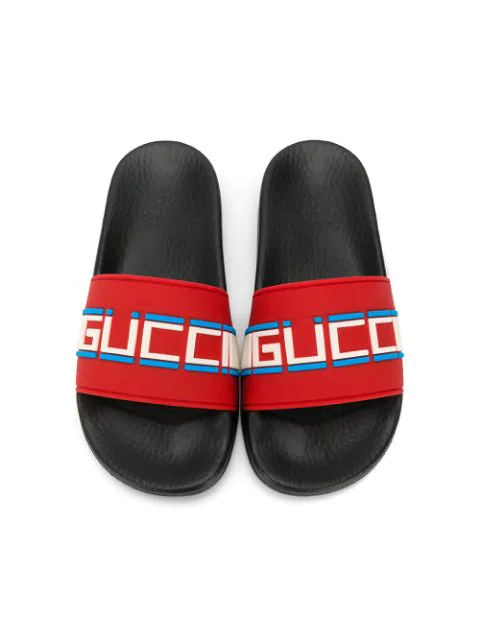 gucci red white and blue slides