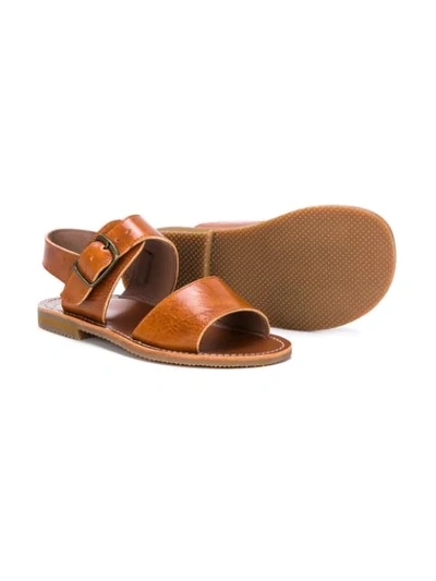 Shop Pèpè Buckled Strap Sandals In Brown