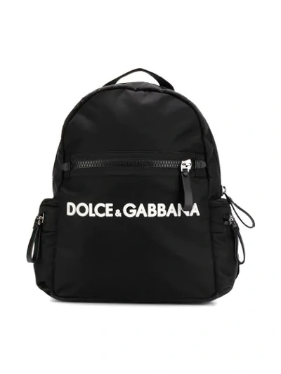 Shop Dolce & Gabbana Logo Printed Backpack In Black