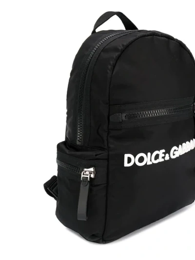 Shop Dolce & Gabbana Logo Printed Backpack In Black