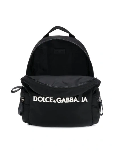 Shop Dolce & Gabbana Logo Printed Backpack In Black