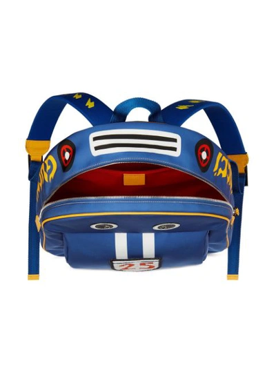 Shop Gucci Backpack With Toy Car Detail In Blue