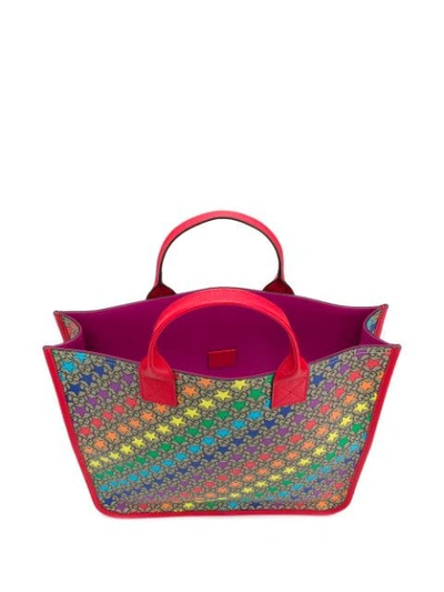 Shop Gucci Gg Supreme Rainbow Bag In Red