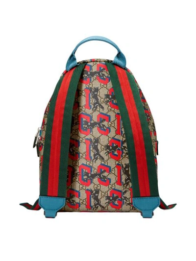 Shop Gucci Children's Gg  Wolves Backpack In Neutrals